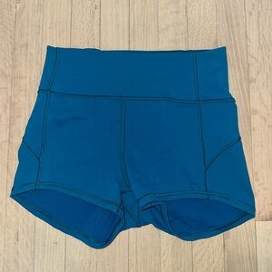 Perfect Condition- Women's Blue Lululemon High-Waisted Shorts